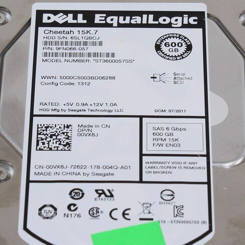 Dell Equallogic 600GB 15K SAS 3.5in 0VX8J ST3600057SS PS6000 PS4000 PS5000 PS6010 (متجدد) in Saudi Arabia