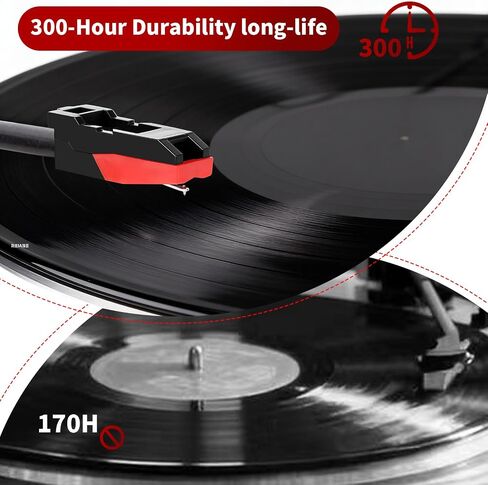 Record Player Needle, 1 Cartridge with 4 Turntable Needles, Compatible with Crosley, ION, LP Vinyl Record Player, Easy to Install Turntable Parts Kit in Saudi Arabia