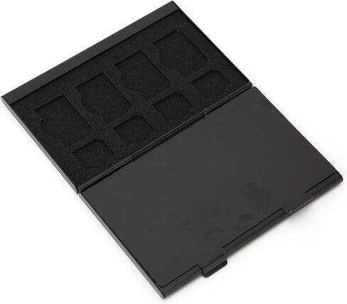 SIM Card Case, Antimagnetic Shockproof Box with 4 SIM Slots, 12 Nano Slots, Travel, Lightweight, Aluminum, EVA, for Storage Cards in Saudi Arabia