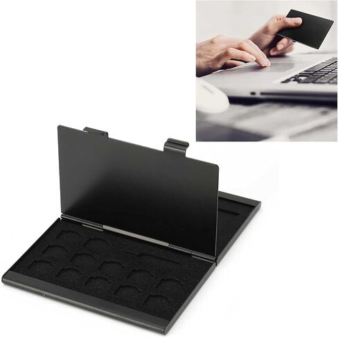 SIM Card Case, Antimagnetic Shockproof Box with 4 SIM Slots, 12 Nano Slots, Travel, Lightweight, Aluminum, EVA, for Storage Cards in Saudi Arabia