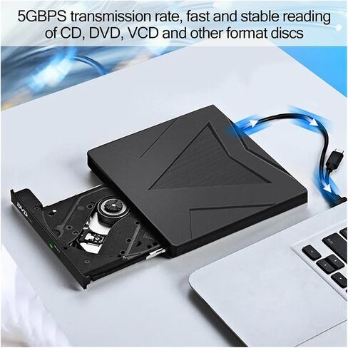 External USB 3.0/Type-C DVD RW CD Optical Drive CD/DVD-ROM CD-RW Player Burner Writer Portable Reader Recorder in Saudi Arabia