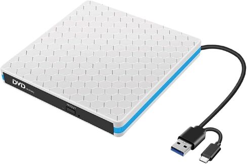 جهاز الكمبيوتر المحمول USB الموقد Typec محرك الأقراص الضوئية الخارجية التوصيل والتشغيل مشغل أقراص DVD الموقد in Saudi Arabia