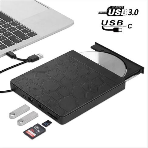 External Optical Drive 5-in-1 Dvd Burner Cd Player Usb Interface 2 TF/SD Card Slot in Saudi Arabia