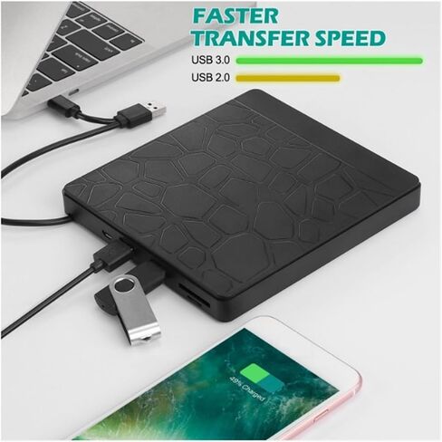 External Optical Drive 5-in-1 Dvd Burner Cd Player Usb Interface 2 TF/SD Card Slot in Saudi Arabia