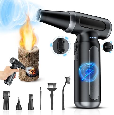 Electric Compressed Air Duster - 33,0000 RPM Rechargeable Cordless Turbo Blower, Portable Air Blower Gun for Cars, PC, Keyboard, Home & Outdoor Dust Cleaning (Replaces Compressed Air Cans) in Saudi Arabia