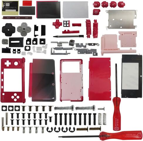 Full Housing Case, 3DS Replacement Housing, 3DS Shell Replacement, Cover Shell Repair Parts, Full Set Replacement Case Kit for Nintendo 3DS Replacement Parts (Flame Red) in Saudi Arabia