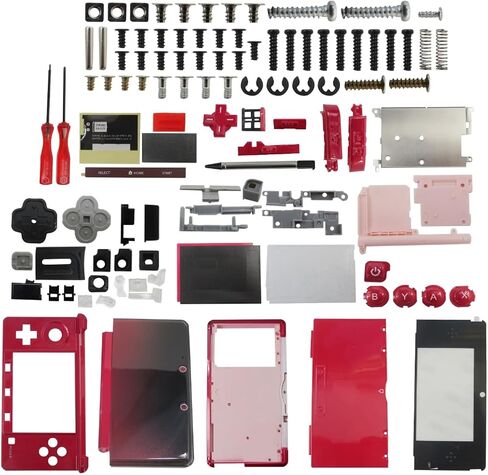 Full Housing Case, 3DS Replacement Housing, 3DS Shell Replacement, Cover Shell Repair Parts, Full Set Replacement Case Kit for Nintendo 3DS Replacement Parts (Flame Red) in Saudi Arabia