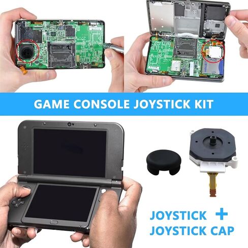 USonline911 وحدة التحكم التناظرية عصا التحكم Thumbstick وغطاء قبضة أسود بديل لنينتندو 2DS/3DS/3DS XL/3DS LL in Kuwait