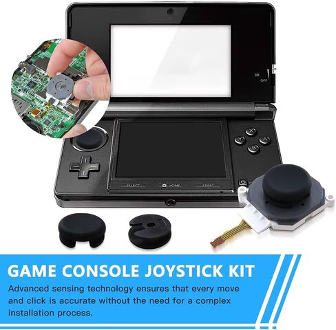 USonline911 وحدة التحكم التناظرية عصا التحكم Thumbstick وغطاء قبضة أسود بديل لنينتندو 2DS/3DS/3DS XL/3DS LL in Kuwait