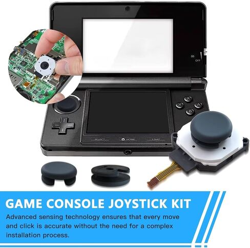 USonline911 Controller Analog Joystick Thumbstick & Black Grip Cap Replacement for Nintendo 2DS/3DS/3DS XL/3DS LL in Saudi Arabia