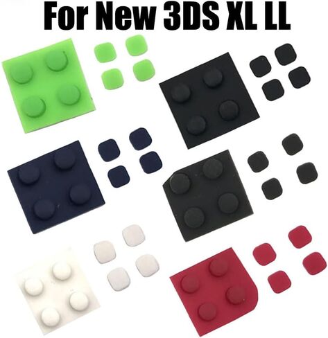 Replacement Front Back Screw Rubber Feet Cover for New 3DS XL Console Upper LCD Screen Screws Cover Rubber for New 3DS LL (Red) in Saudi Arabia