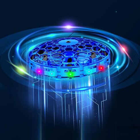 Flying Orb Ball for Kids, Hand Controlled Mini Drone, LED UFO Toy Ages 6-12 | indoor Mini Drone with Obstacle Avoidance, 360° Flip（Blue） in Saudi Arabia