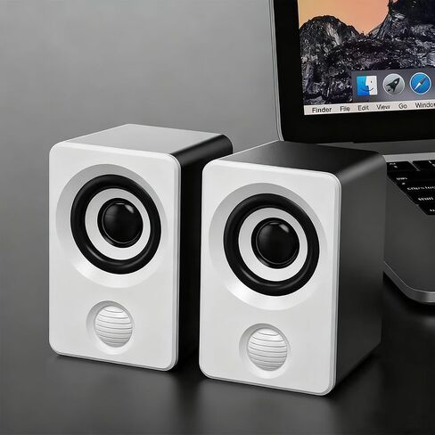 Computer Speakers for Desktop PC,Desktop Gaming Speakers,Small Computer Speakers USB Powered 3.5mm Aux Speaker for PC,Laptop,Tablet,Monitor,Phone, White in Saudi Arabia