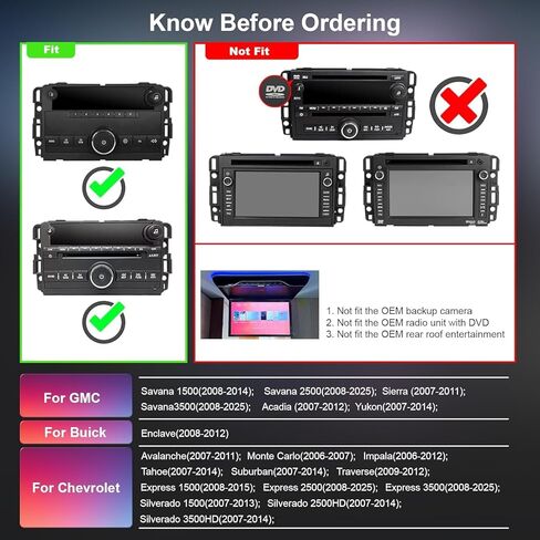 8 بوصة راديو السيارة ستيريو ترقية 4Ram 64Rom Android 13 لسيارة Chevy Silverado GMC Sierra Yukon مع CarPlay Android Auto 1080P كاميرا احتياطية/BT5.4/AirPlay/AM+FM in Kuwait
