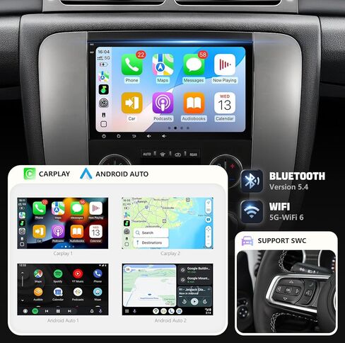 8 بوصة راديو السيارة ستيريو ترقية 4Ram 64Rom Android 13 لسيارة Chevy Silverado GMC Sierra Yukon مع CarPlay Android Auto 1080P كاميرا احتياطية/BT5.4/AirPlay/AM+FM in Kuwait