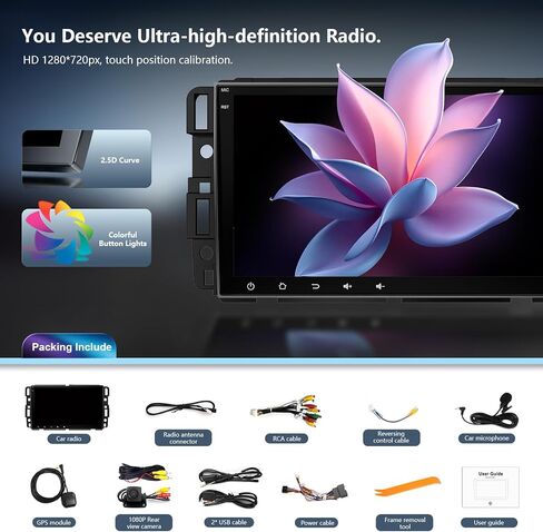 8 بوصة راديو السيارة ستيريو ترقية 4Ram 64Rom Android 13 لسيارة Chevy Silverado GMC Sierra Yukon مع CarPlay Android Auto 1080P كاميرا احتياطية/BT5.4/AirPlay/AM+FM in Kuwait