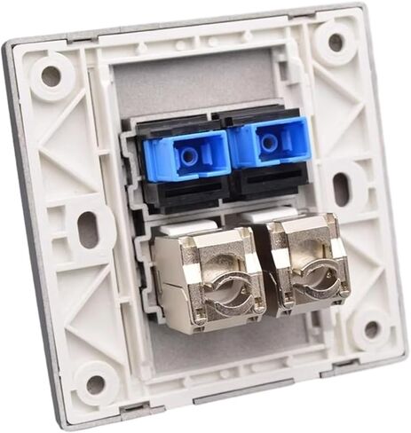 2-Port SC-SC UPC Fiber Optic Black Panel Dual CAT6A RJ45 Ethernet Shielded CAT.6A LAN Socket Wall Panel in Saudi Arabia