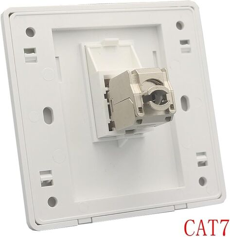 1 Port CAT7 RJ45 Wall Plate CAT.7 LAN Interface Socket Ethernet Panel Base Plate(White Color) in Saudi Arabia