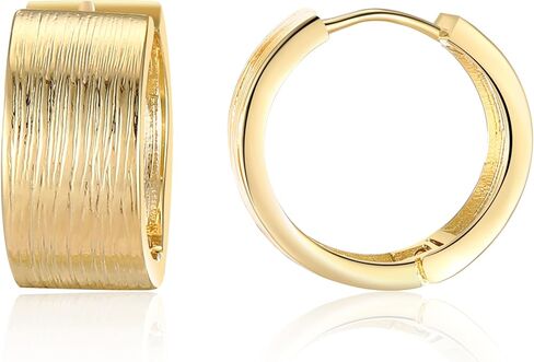 14K Gold Plated Hoop Earrings for Women, Trendy Gold Hoop Earrings Statement Cuff Lightweight Hypoallergenic Jewelry for Her (Shine) in Saudi Arabia