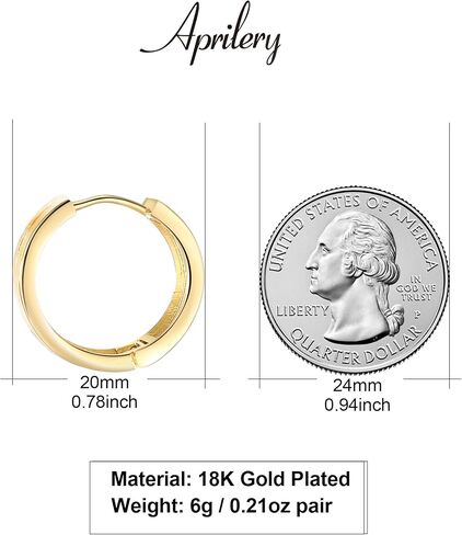 14K Gold Plated Hoop Earrings for Women, Trendy Gold Hoop Earrings Statement Cuff Lightweight Hypoallergenic Jewelry for Her (Shine) in Saudi Arabia