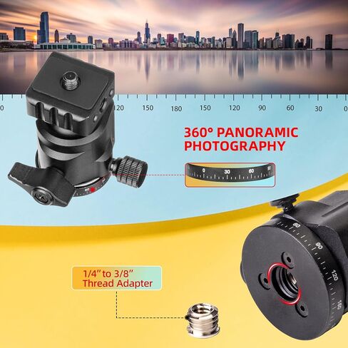 Zeadio Metal Camera Mini Tripod, with 1/4" Screw Ball Head Mount, Adjustable Heights Desktop Vlog Stand for Smooth 4 Osmo Mobile Ronin-S Vimble 2 Gimbal Handle Grip Stabilizer and All Cameras in Saudi Arabia