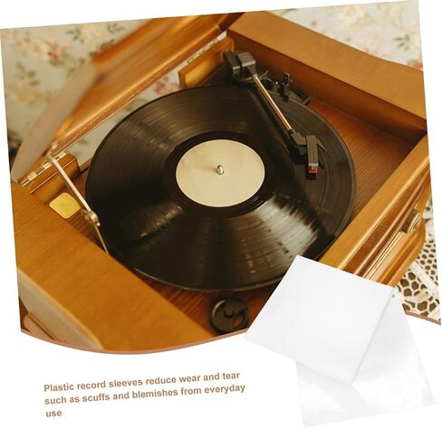 25pcs Vinyl Record Sleeves Adhesive Covers for Outer Protection Static Dustproof Fits Records for Storing and Preserving Your Vinyl Collection in Saudi Arabia
