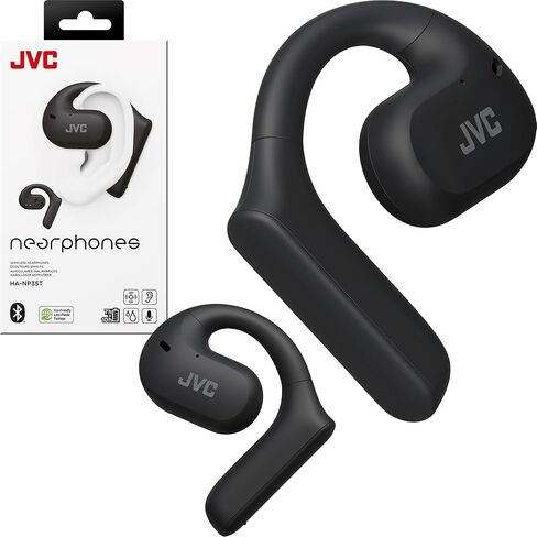 سماعات JVC Nearphones Open Ear True اللاسلكية مع محركات كبيرة مقاس 16 مم للحصول على صوت قوي واستخدام أذن واحدة وعمر بطارية طويل (يصل إلى 17 ساعة) - HANP35TW (أبيض) in Kuwait