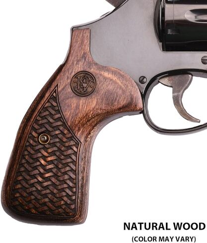 Altamont Real Wood Conversion Grips for S&W K & L Round Butt Revolvers – Altai Style – Round to Square Butt – Made in USA in Saudi Arabia
