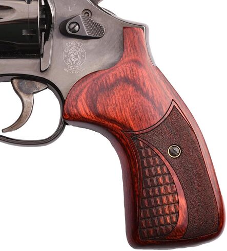 Altamont Real Wood Conversion Grips for S&W K & L Round Butt Revolvers – Altai Style – Round to Square Butt – Made in USA in Saudi Arabia