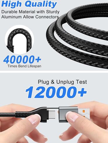 100W 4-in-2 Multi Charging Cable for Apple Watch - 10ft USB C Fast Charging Cord with Dual USB-C (100W/10W), Lightning & Magnetic Apple Watch Charger, Braided for iPhone 17-14, iPad, Galaxy S24/S23 in Saudi Arabia
