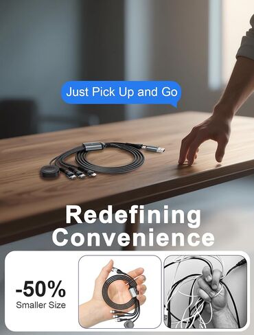 100W 4-in-2 Multi Charging Cable for Apple Watch - 10ft USB C Fast Charging Cord with Dual USB-C (100W/10W), Lightning & Magnetic Apple Watch Charger, Braided for iPhone 17-14, iPad, Galaxy S24/S23 in Saudi Arabia