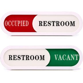Vacant Occupied Sign for Home Office Hotles Hospital Restroom,Slider Door sign (Tells Whether Room Vacant or Occupied), 6.69'' x 1.96''