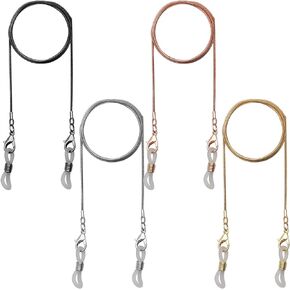 Jdesun Eyeglass Chain,4Pcs Metal Eyeglass Chain Sunglasses Eyewear String Reading Glasses Retainer for Women,Men,Kids,Workers