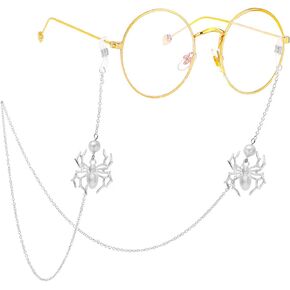 LIMARIO Glasses Chain Goth for Women Men Eyeglass Holder Chain Lanyard Sunglasses Chains Spider Pendant Eyewear Strap Holder