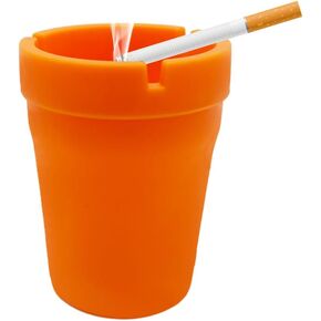 Car Ashtray, Smokeless Smellproof Windproof Self-Extinguishing Auto Ashtray, Portable Mini Vehicle Cigarette Trash Can Fits Most Cup Holder for Home Office, Car Accessories (Black)