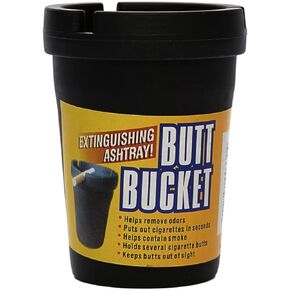 Cotton Fly Black Cup-Style Self-Extinguishing Cigarette Ashtray -Butt bucket-portable ashtray- Black (Small)