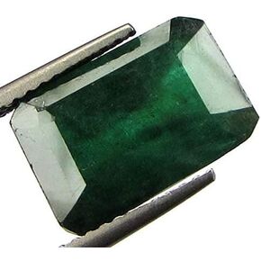 DINJEWEL Natural AAA++ Green Loose 12.00 Ratti Real Gemstone Natural Certified Zambian Emerald Octagon Shape/Panna Stone for Men and Women