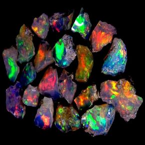 Tindi 30.00 Carat Natural AAA Ethiopian Opal Gemstones Rough, Raw for Jewelry Making, Loose Supplies, Loose Wholesale Bulk Lot, Chakra Healing Crystals, Wire Wrapping, Fire Play Opal LOT-123