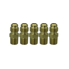 sky-w SAE 45 Degree Flared Fittings, Flare to Male Connector (Pack of 5, 1/4" Flare Tube x 1/8" Male Thread)