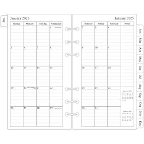 newestor 2025-2026 Monthly Planner Refill for 3 Ring Binder, Apr 2025 - Dec 2026, Two Pages Per Month, 8-1/2" x 11", Monarch/Folio Size 5