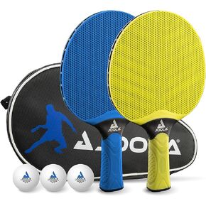 JOOLA Vivid Outdoor Table Tennis Set - 2 Outdoor Ping Pong Paddles, 3 Outdoor Ping Pong Balls, 1 Paddle Case - Weatherproof Ping Pong Paddle Set for Use with High-Volume & Outdoor Ping Pong Tables