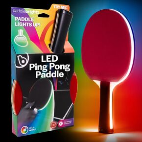 Brightz PaddleBrightz LED Ping Pong Paddle - Electrifies Your Matches! - 6 Solid Color + Color Changing Modes - Premium Sponge & Rubber for Ultimate Control & Spin - Flared Handle for Improved Grip