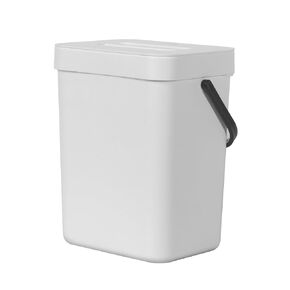 EKO Puro Mini Wall-Mounted Trash Can with Lid, Indoor Food Waste Compost Bucket, 0.79 Gal / 3L Small Hanging Trash Can for Kitchen (Grey)