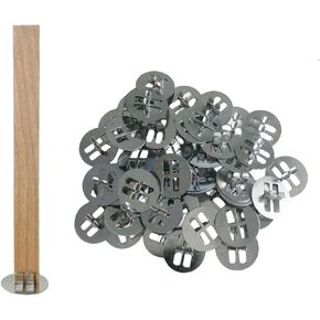 150pcs Wick Clip for Candle Making Wood Wick Holder Base Universal Wood Wick Clips Wooden Wicks Bases Metal Candle Wick Holders