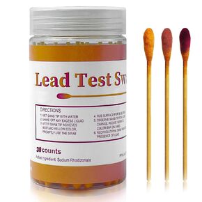 مسحات مجموعة اختبار الرصاص - مجموعة اختبار طلاء الرصاص، مسحة فحص الرصاص للاستخدام المنزلي لجميع الأسطح المطلية والأطباق والمعادن والسيراميك والخشب والألعاب - نتائج الاختبار في 30 ثانية (30 قطعة) in Kuwait