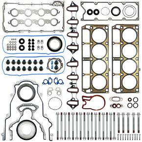 YIFUOK Full Cylinder Head Gasket Set with Head Bolts ES72173 Compatible with Compatible with Chevy Silverado Tahoe GMC Yukon Envoy Buick Cadillac 4.8L 5.3L 2002-2011 Engines,HS9292PT-1