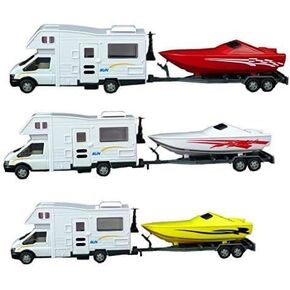 Toyland® 35cm Motorhome & Speedboat with Trailer Model Toy