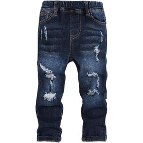 Floerns Toddler Boy's Elastic Waist Distressed Ripped Skinny Jeans Denim Pants