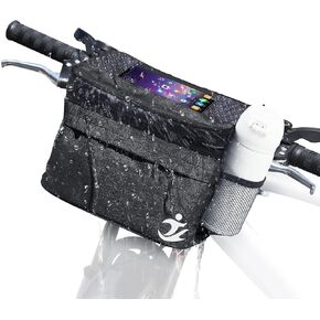 Bike Basket front Bag, Bicycle Insulated Handlebar Bag with Touch Screen Phone Holder Frame Tube Bag 6L Storage Bag Keep Cooling with Mesh Pockets for Men Women Riding Picnic Camping Black