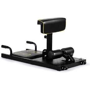 ARLIME Sissy Squat Machine, Multifunctional Squat Machine w/ Sit-ups, Lean Backs, Waist Twisting, Back Training, Push-ups, Planks, 8-in-1 Folding Exercise Equipment for Home Gym, Black